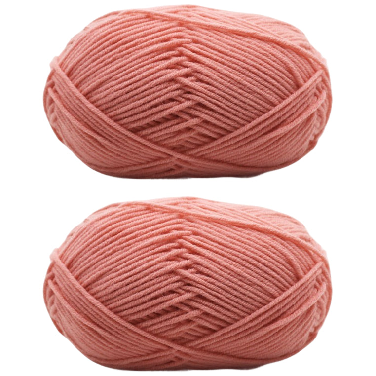 Milk Cotton Yarn 2mm Medium 4 Ply for Crochet Knitting and DIY Crafts, 50 Grams/1.76oz 140 yards, Pack of 2