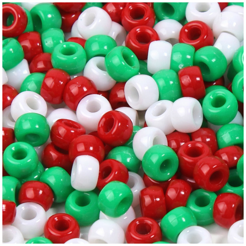 6x9mm Acrylic Pony Beads with 4mm Hole for Bracelets Jewelry Making and DIY Crafts, Pack of 1000