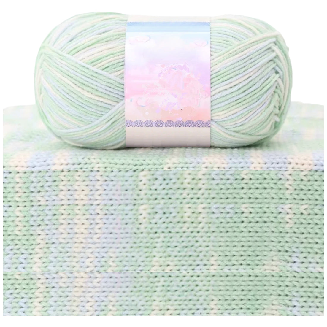 1.5mm Multicolored Fancy Yarn for Knitting & Crocheting Sweaters, Scarves & DIY Crafts, 50 Grams/1.76oz 175 yards