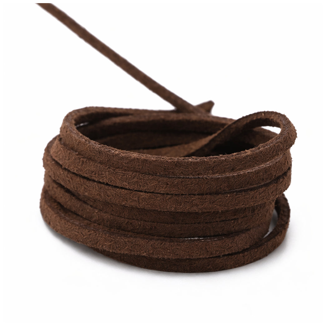3mm Flat Genuine Leather Cord 5.5 Yards Tan Leather Lacing for Jewelry Making, Braiding and Craft Projects