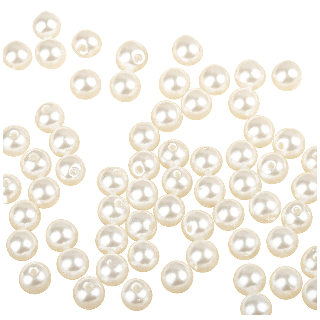 8mm White Plastic Pearl Beads for Jewelry Making, Crafts, and DIY Decorations, 1800 Pcs