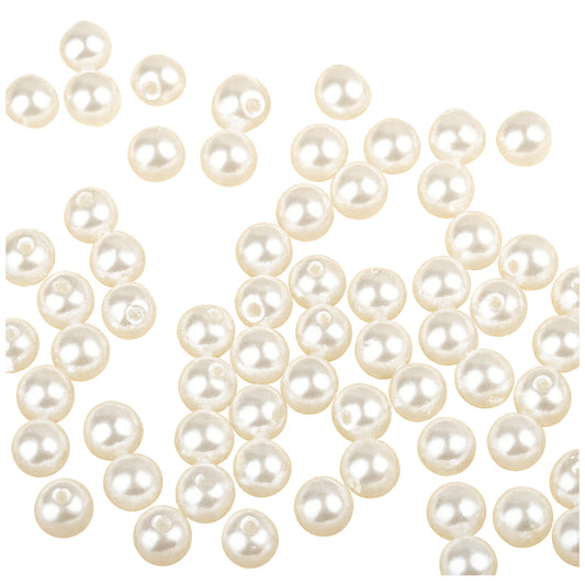 8mm White Plastic Pearl Beads for Jewelry Making, Crafts, and DIY Decorations, 1800 Pcs