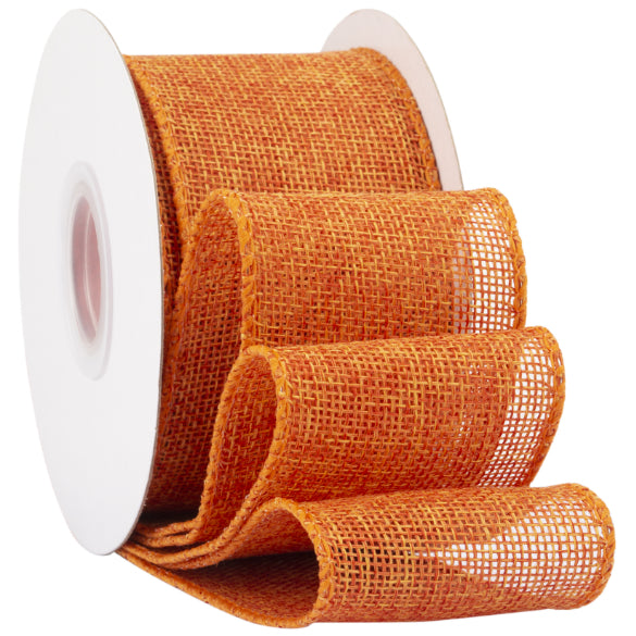 2.5 Inch x 10 Yards Natural Burlap Wired Ribbon Faux Linen for Bows, Wreaths, and Decorations