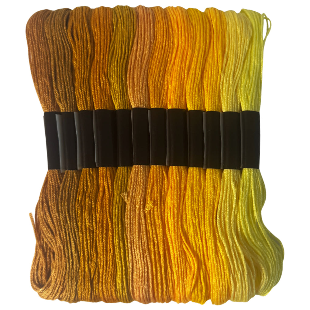 12 Shades Gradient Embroidery Floss, 8M Six-Strand Thread for Cross Stitch and Craft Projects