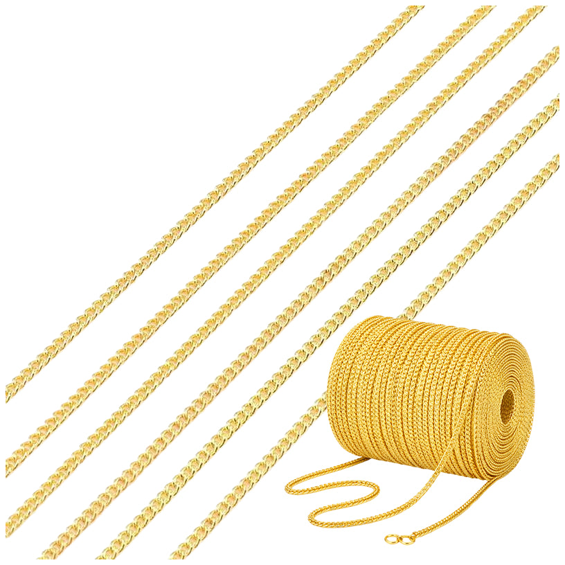 16.4 Feet Permanent Cable Chain Necklace with Small Soldered Links for Permanent Jewelry and DIY Jewelry Making