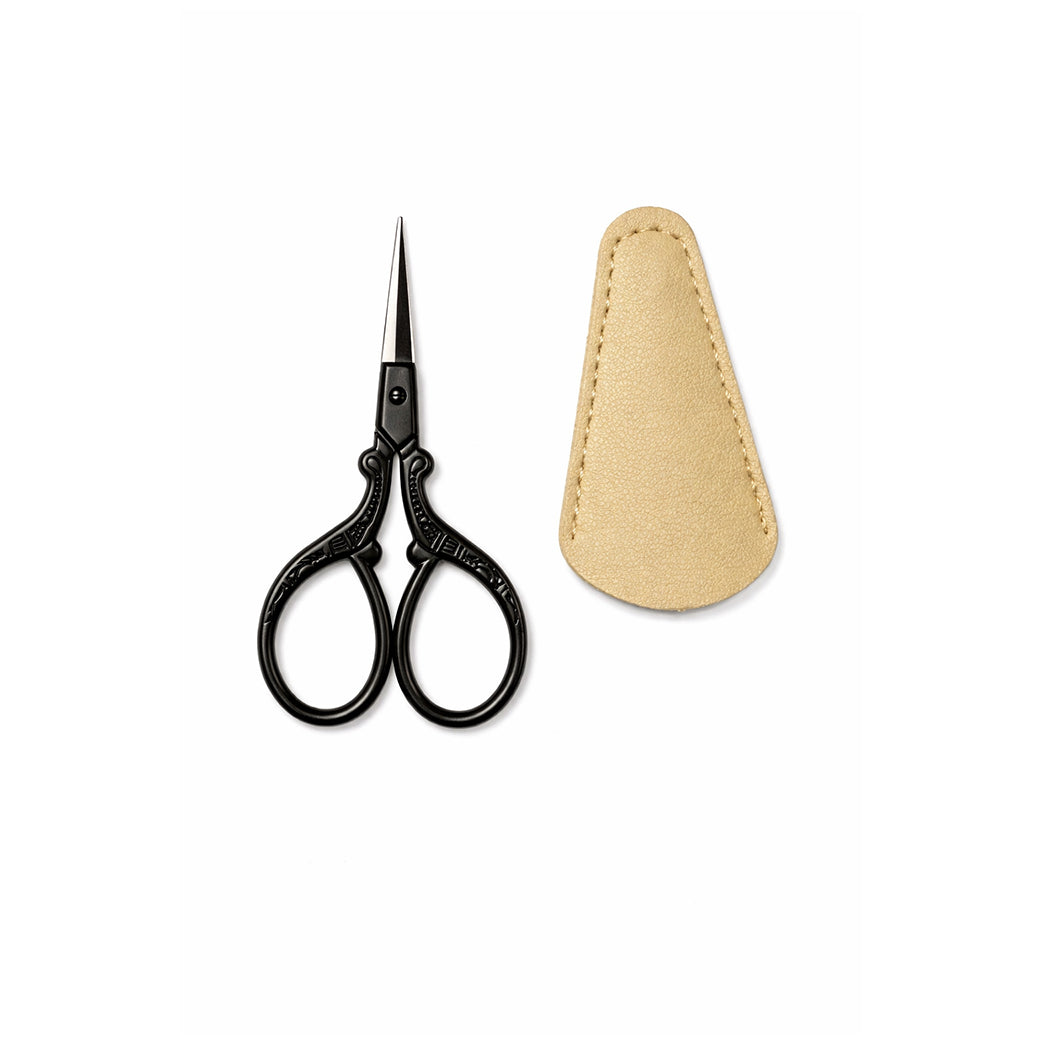 Embroidery Sewing Scissors with Leather Cover for Needlework Crafting Thread Cutting and DIY Handicraft Tools