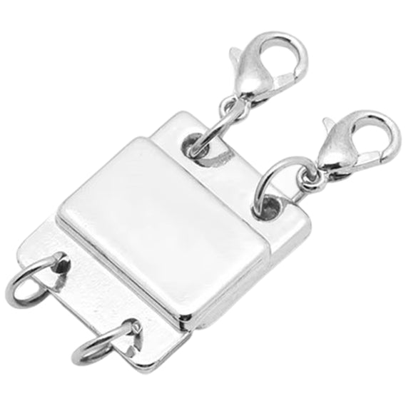 18K Gold and Silver Layered Necklace Clasp Magnetic Separator for Multiple Chains