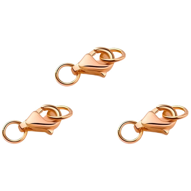 Lobster Claw Clasps with Jump Rings for Jewelry Making Necklace and Bracelet Closures, Pack of 3
