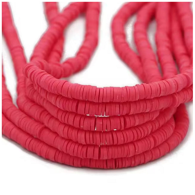 6mm Clay Heishi Beads Round Polymer Beads for Bracelet Jewelry Making and DIY Crafts, Pack of 4000