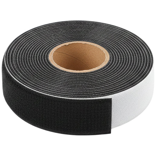 Heavy Duty Black Hook and Loop Adhesive Tape Strips 13.12 Feet Strong Interlocking Fastener Roll