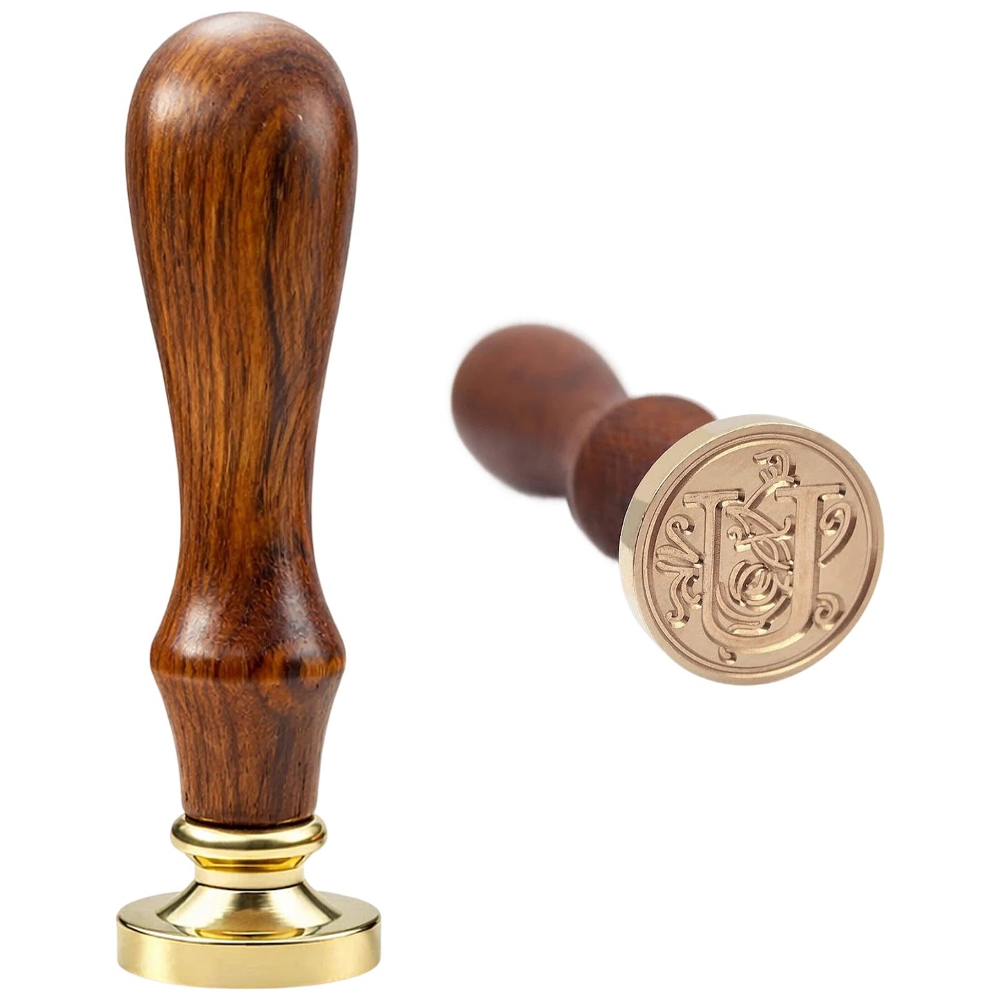 Traditional Initial Alphabet Wax Seal Stamp Brass Head Wooden Handle for Cards Envelopes Gift Wrap Wedding Invitations
