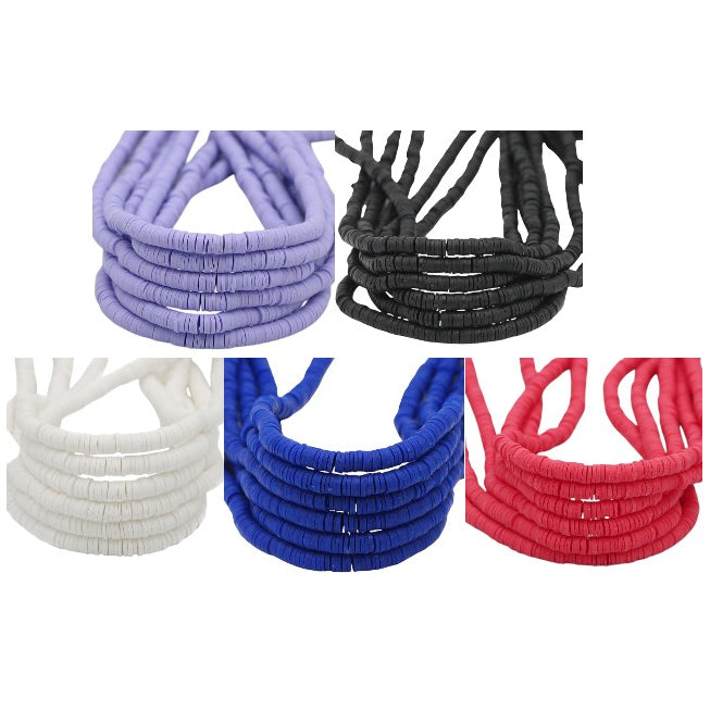 6mm Heishi Clay Beads Multicolor Polymer Disc Beads for Bracelet and Jewelry Making, Pack of 3500