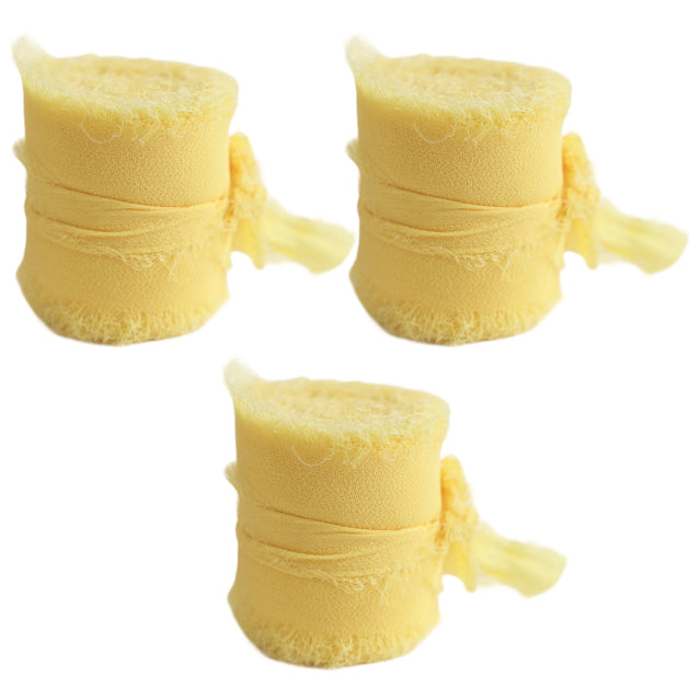 1.5 Inch Chiffon Ribbon 3 Rolls 15 Yards Total for Wedding Bouquets and Floral Decorations