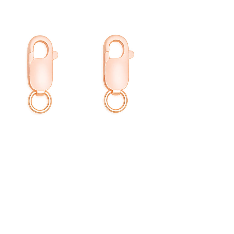18K Gold Rectangle Lobster Claw Clasps with Jump Rings for DIY Jewelry Making, Hypoallergenic Nickel Free