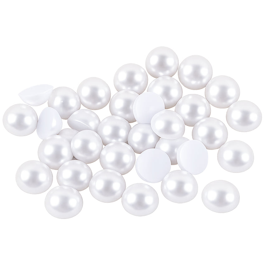 Half Round ABS Faux Flatback Pearls for Crafts Jewelry Scrapbooking and Nail Art Decoration