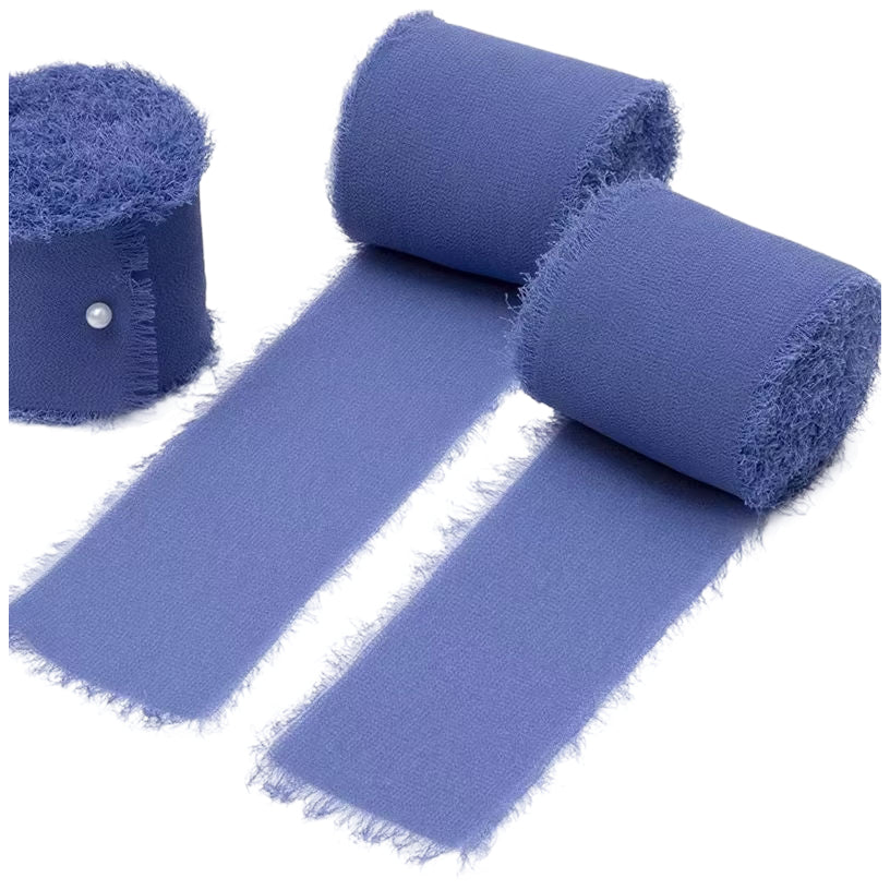 Chiffon Silk Ribbon 1.5 Inch x 10 Yards for Wedding Bouquets, Invitations, and Decorations, Pack of 2