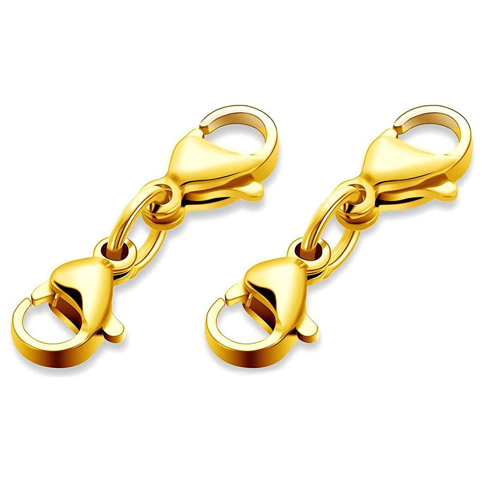 Double Lobster Claw Silver Necklace Extender Double End Bracelet Connector Alloy Jewelry Making Clasps