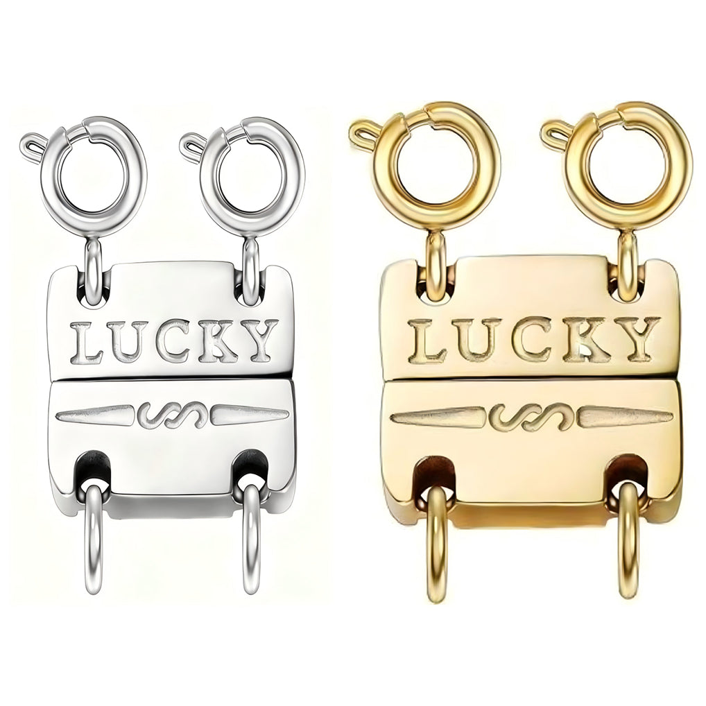 Gold and Silver Layering Necklace Clasp Separator for Stackable Multi Strand Chains and Tangle Free Wear