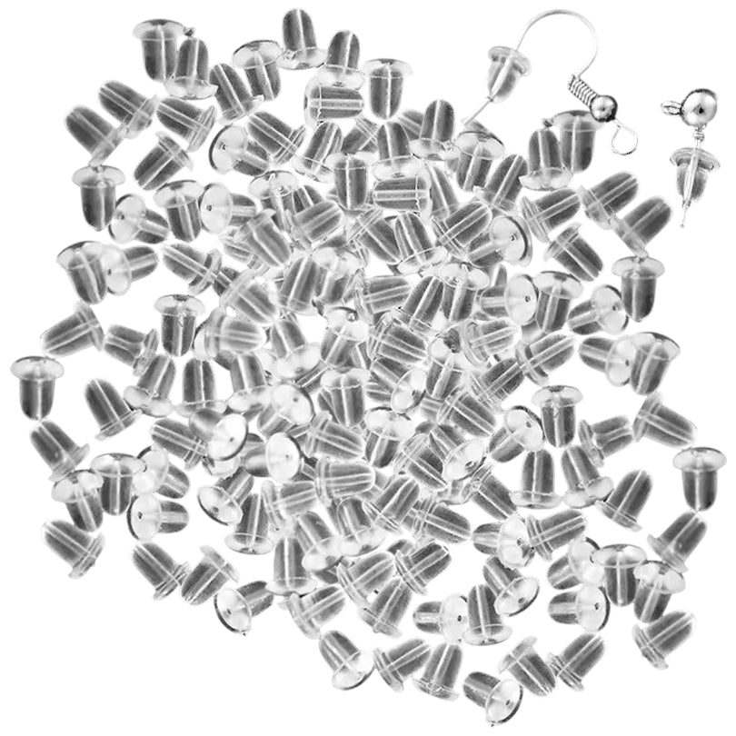 Soft Clear Silicone Earring Backs for Studs, Hypoallergenic Replacement Stoppers for Secure Everyday Wear