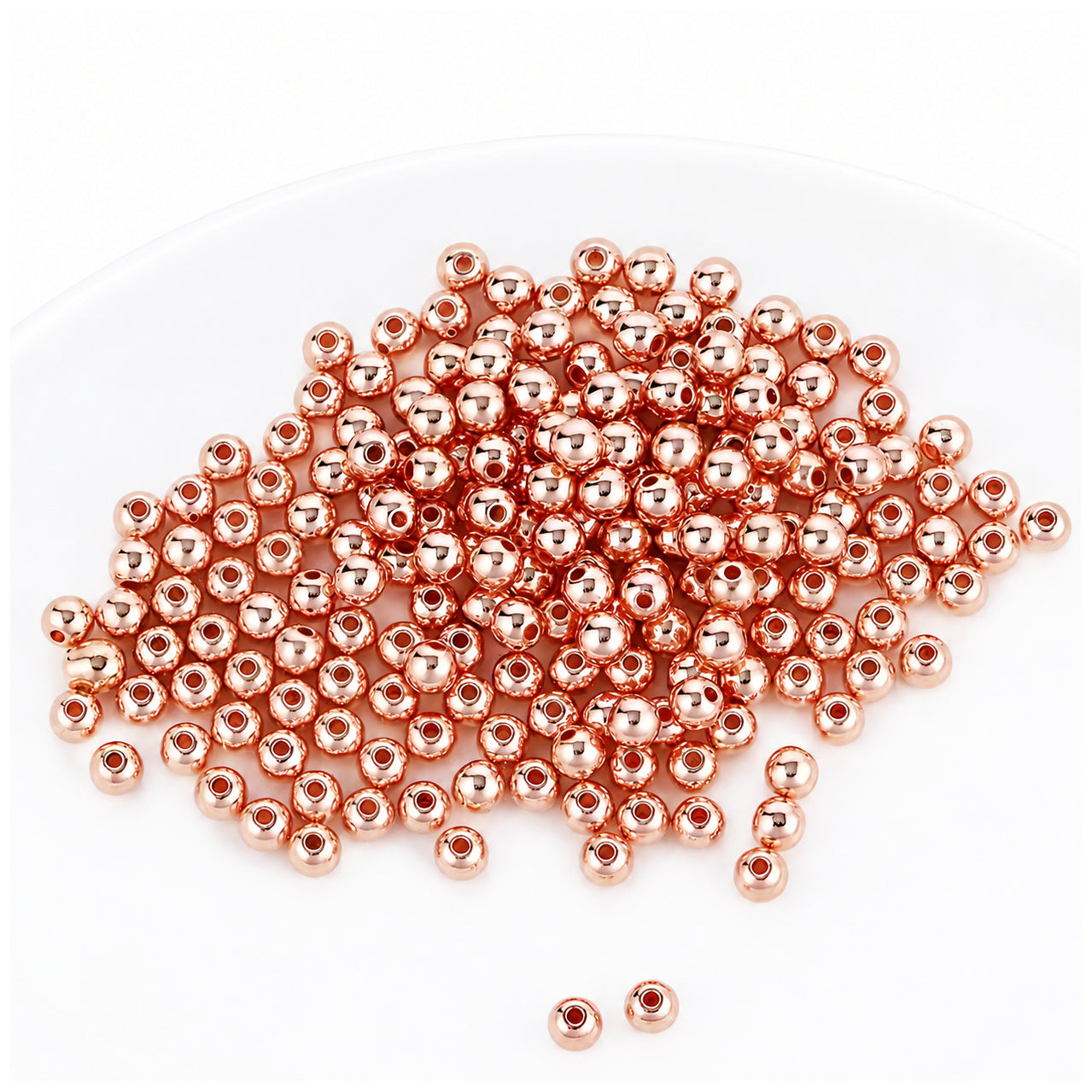 4mm Smooth Round Spacer Beads Coated Plastic Loose Ball Beads for Bracelet Jewelry Making