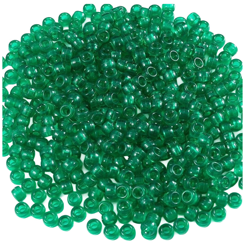 Plastic Pony Beads 6x9mm for Hair Braiding Bracelets Keychains and DIY Crafts, Pack of 300