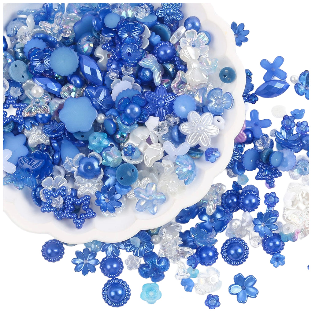 Assorted Acrylic Resin Beads Flatback Half Round Pearls for Jewelry Making DIY Crafts Bracelets Earrings Necklaces, Pack of 260