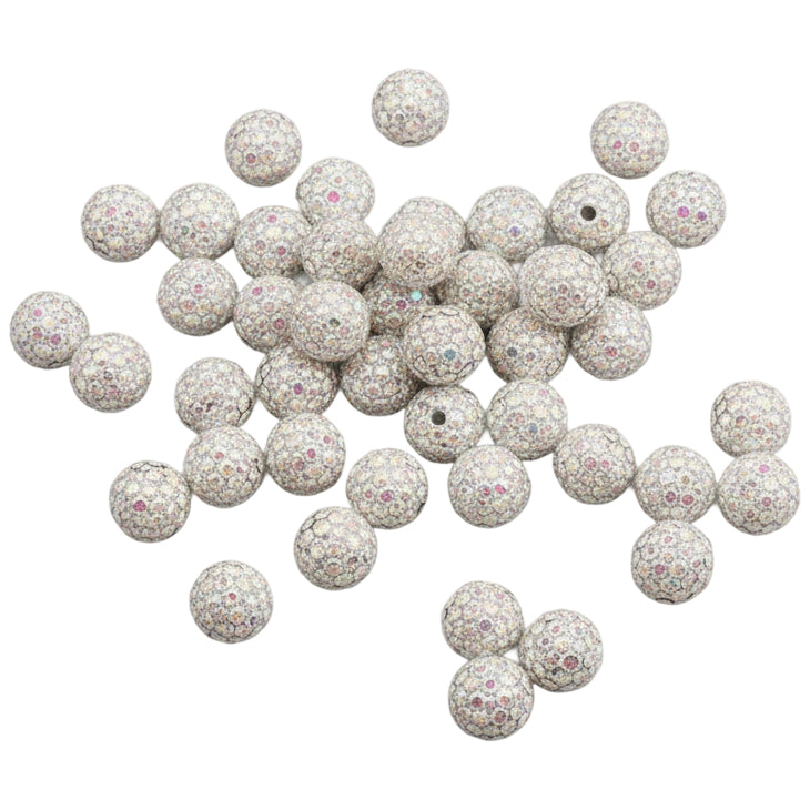 Sparkle Rhinestone Clay Beads Round Disco Spacer Beads for Jewelry Making, Bracelets, Earrings and DIY Craft Projects
