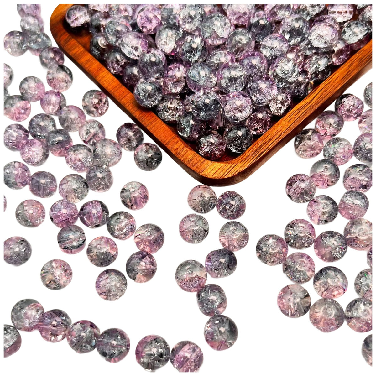 8mm Natural Rose Quartz Gemstone Round Beads for Jewelry Making, Pack of 100
