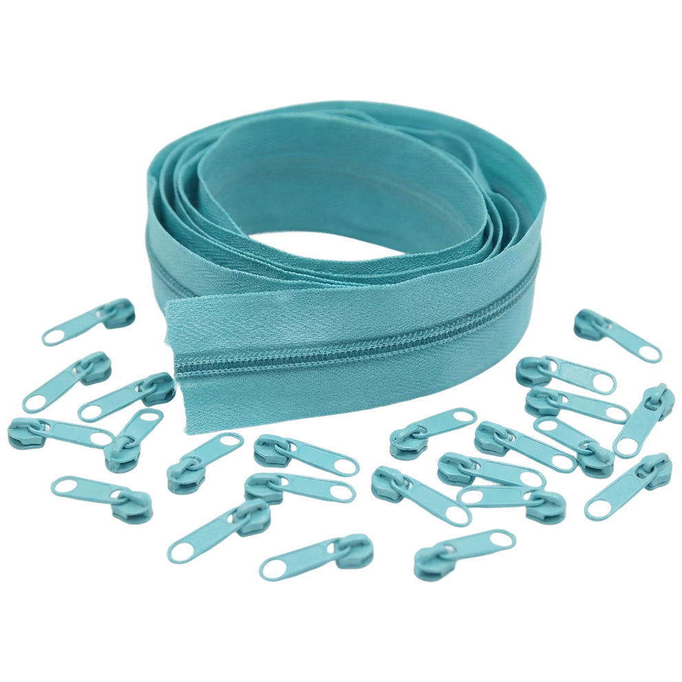 10 Yard Nylon Coil Zipper Roll with 25 Sliders Bulk Sewing Zippers for Bags Clothing Cushions and DIY Crafts