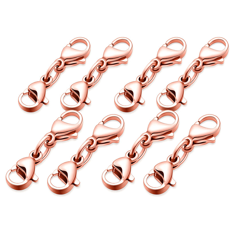 Stainless Steel Double Lobster Clasp Necklace Extenders for DIY Jewelry Making
