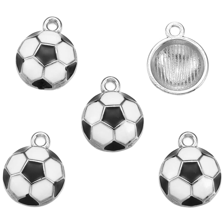 Alloy Sports Charms with Rhinestones for Jewelry Making, Bracelets, Necklaces, and DIY Crafts, Pack of 20