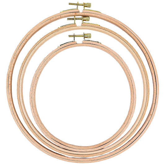 Beech Wood Embroidery Hoop Set 4 to 6 Inch Cross Stitch Rings for DIY Sewing and Craft Projects