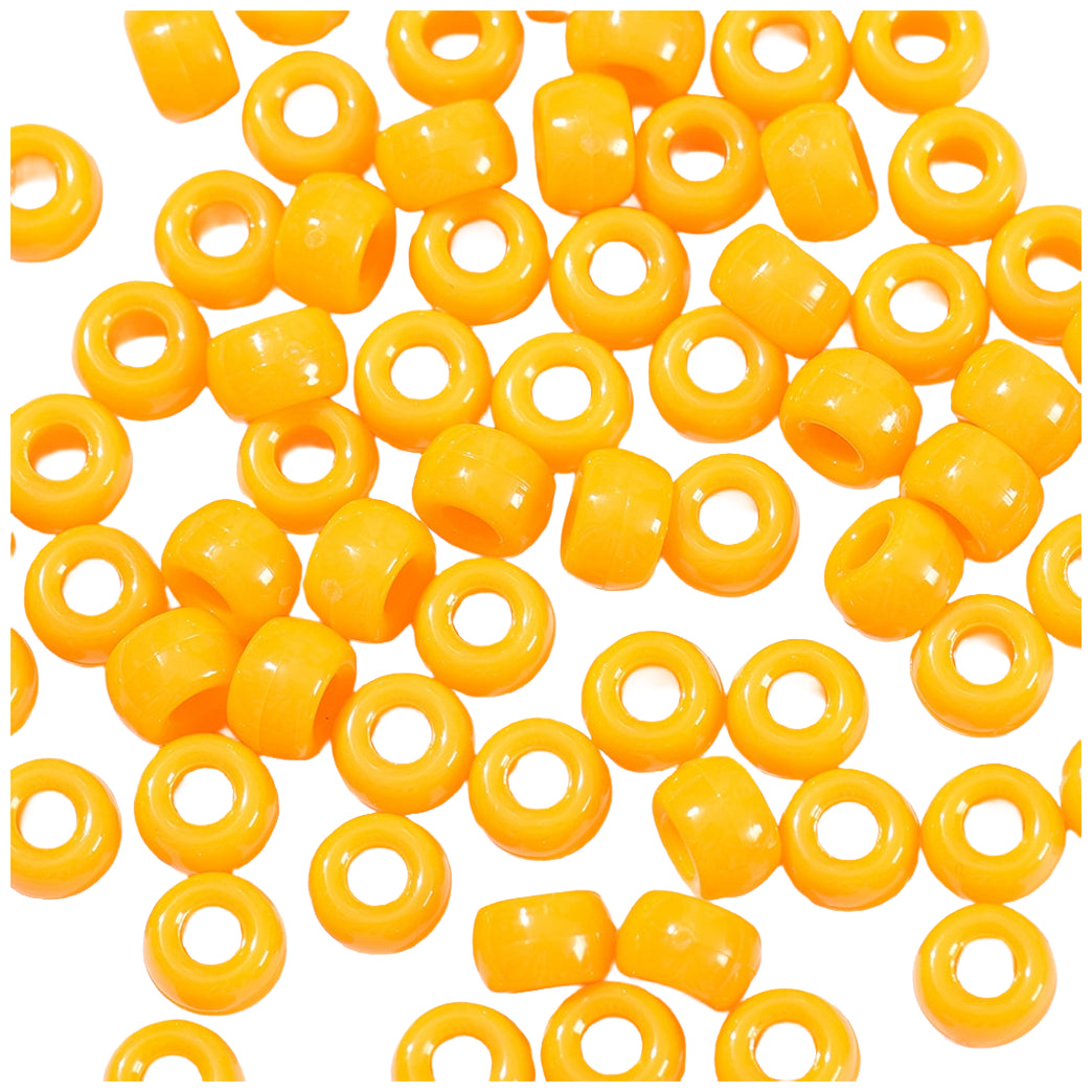 Acrylic Pony Beads 9mm Large Hole Plastic Beads for Bracelets Hair Braids Crafts DIY Projects, Pack of 1000