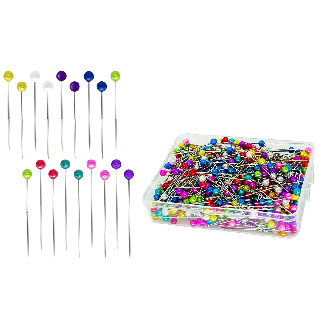 600 Pieces Multicolor Pearl Head Sewing Pins for Quilting, Dressmaking ...