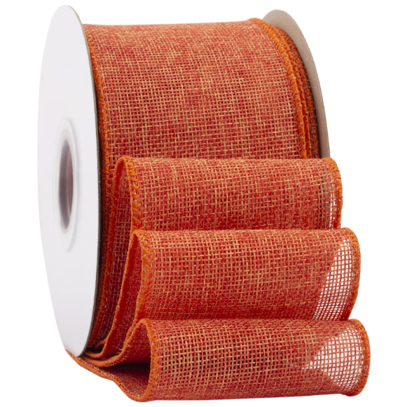 2.5 Inch x 10 Yards Natural Burlap Wired Ribbon Faux Linen for Bows, Wreaths, and Decorations