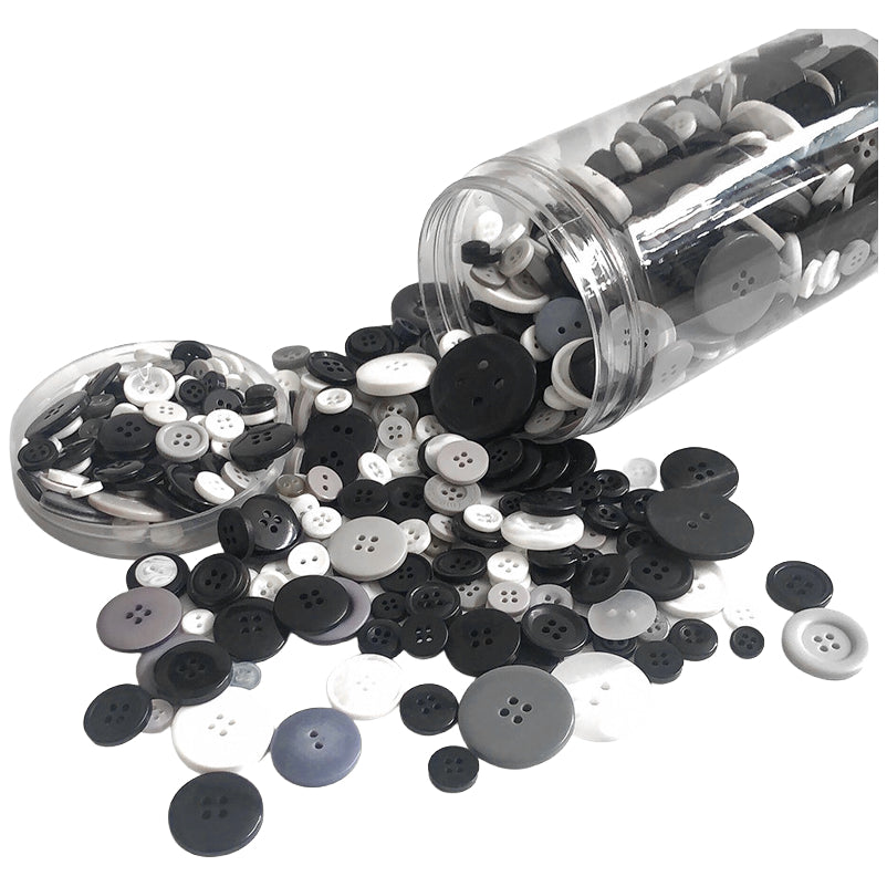 Assorted Resin Buttons 800 to 1000 pcs 500g Pack with 2 Hole and 4 Hole Sizes for Sewing and DIY Crafts