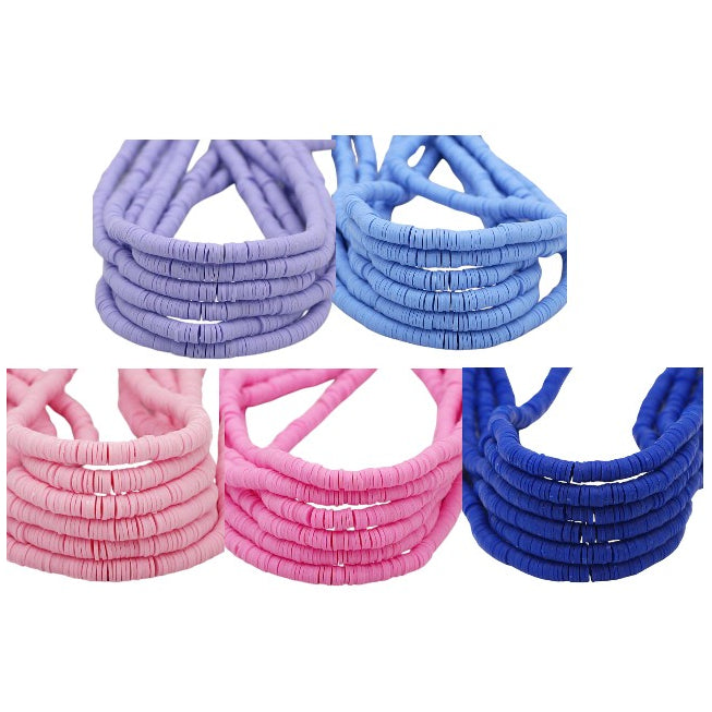 6mm Heishi Clay Beads Multicolor Polymer Disc Beads for Bracelet and Jewelry Making, Pack of 3500