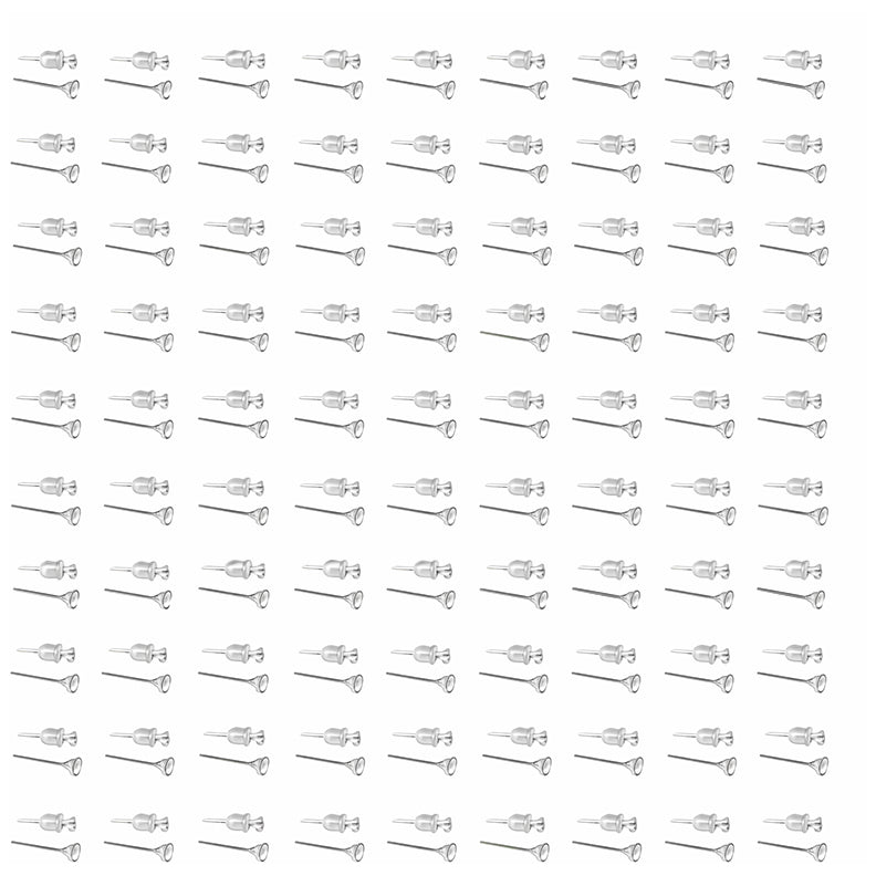 Invisible Plastic Earring Stud Pins Blank Findings for DIY Jewelry Making Hypoallergenic Lightweight Craft Supplies