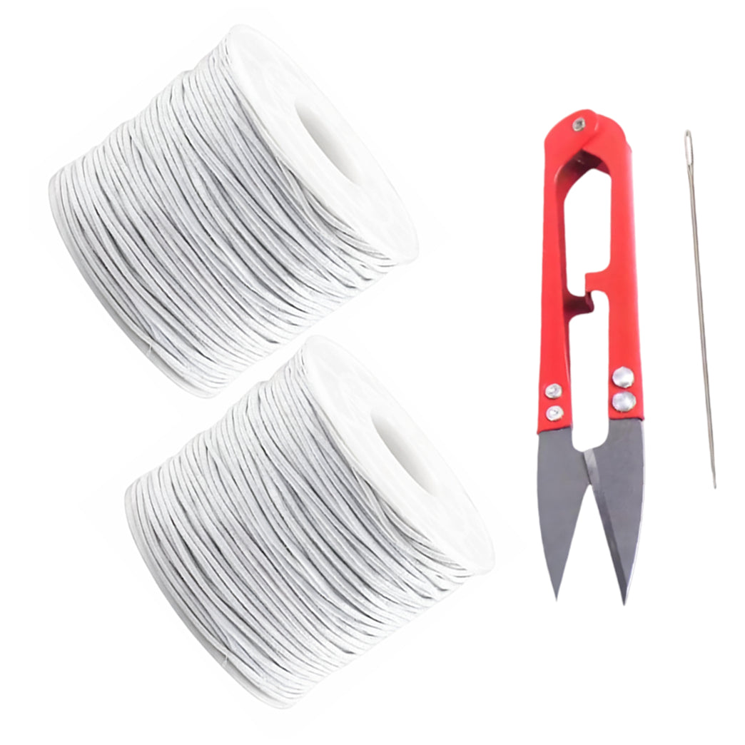 50 Yards Each Roll Nylon Core Spun Elastic Cord With Needle and Scissors for Jewelry Making and Crafts