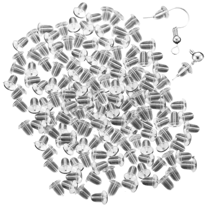Soft Clear Silicone Earring Backs for Studs, Hypoallergenic Replacement Stoppers for Secure Everyday Wear