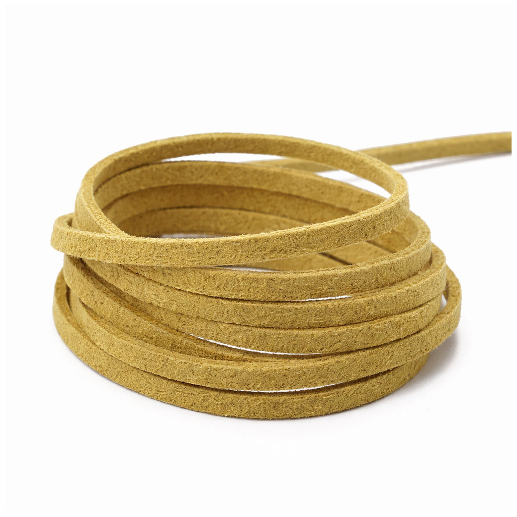 3mm Flat Genuine Leather Cord Brown 5.5 Yards Natural Leather Lacing for Jewelry, Bracelets, Necklaces and Crafts