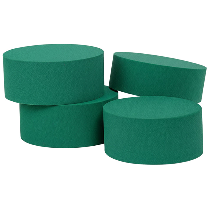Round Floral Foam 3.15 Inch Green Wet and Dry Florist Foam for Fresh and Artificial Flower Arrangements, Pack of 4