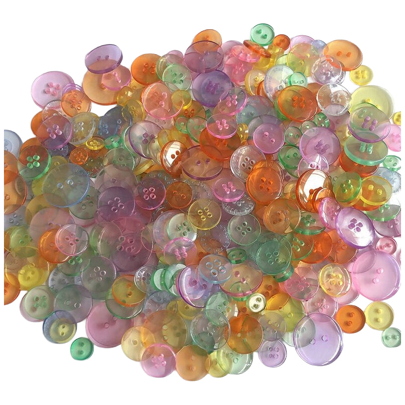 Assorted Resin Buttons 2 and 4 Hole Mixed Sizes 0.9 to 3.5 cm for Sewing and DIY Crafts, Pack of 500