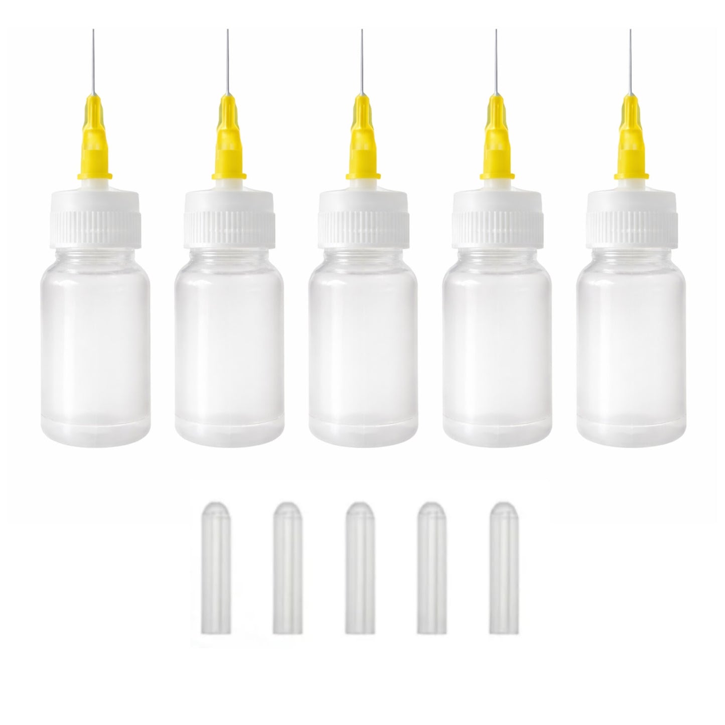 Needle Tip Glue Squeeze Bottles Precision Applicator Bottles for DIY Crafts Repairs and Fine Glue Lines, Pack of 5