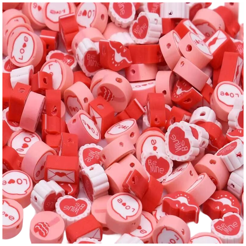 Mouse Head Polymer Clay Beads 10mm Mixed Spacer Beads for DIY Jewelry Making, Pack of 100