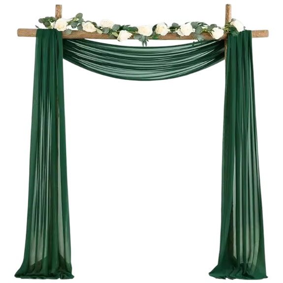 Sheer Chiffon Wedding Arch Draping Fabric 29" x 19 Ft for Events Decorations