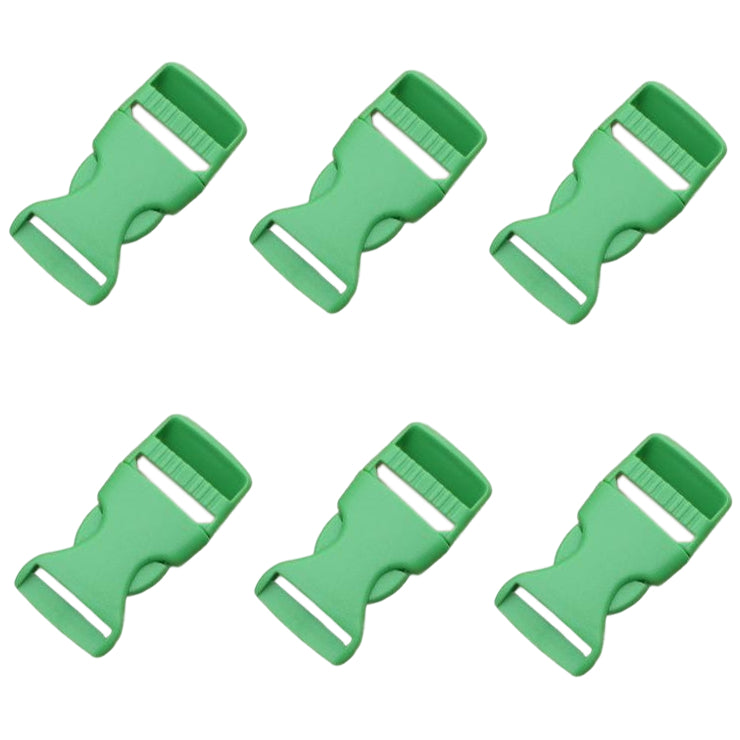 1 Inch Side Release Buckles Dual Adjustable Plastic Clips for Webbing Straps, Pack of 6