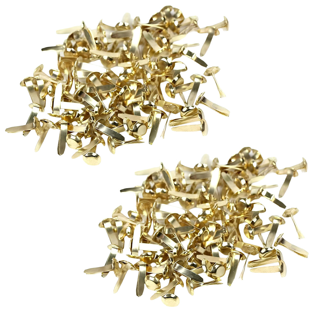 Mini Brass Paper Fasteners for Crafts, Metal Brads for DIY Paper Projects and Scrapbooking Pins