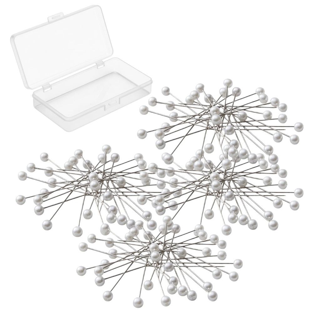 White Pearl Corsage Pins Long Straight Sewing Pins for Wedding Bouquet Jewelry Quilting and DIY Crafts