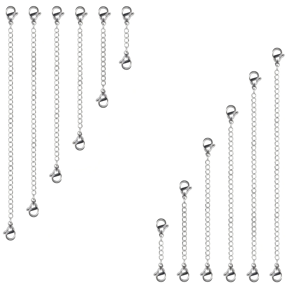 Necklace Extenders Chains with Lobster Clasps for Necklaces Bracelets Anklets Jewelry Making